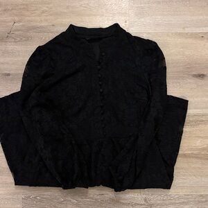 Elegant Black Lace Midi Dress